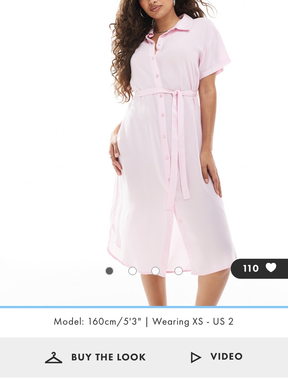 Vero Moda Soft Button-Front Pink Maternity button down midi  Shirt Dress